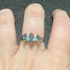 Blue Topaz and Diamond Ring